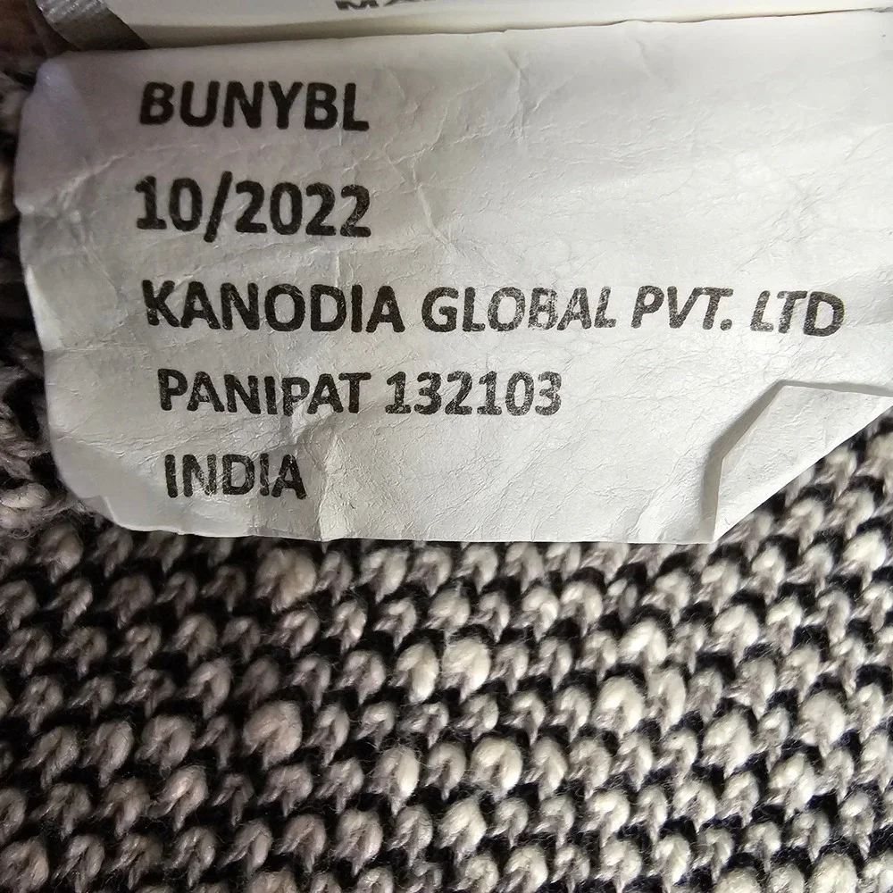 Baby Blanket Grey‎ White Bunny Rabbit 100% Cotton Knit 31x37 BUNYBL